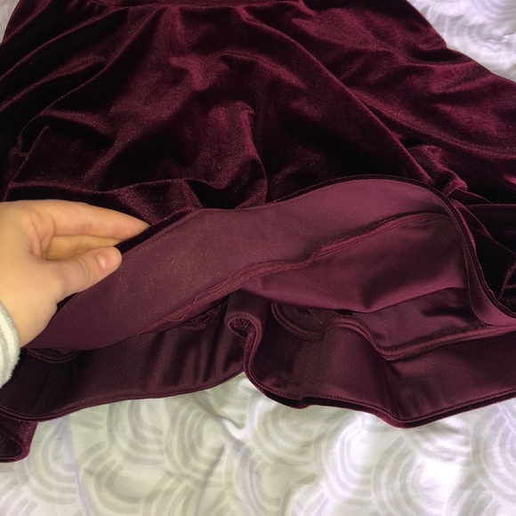 Red, Velvet Formal Dress - Picture 2 of 6